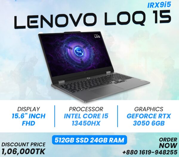 Lenovo LOQ 15IRX9  i5-13th RTX 3050 24GB/512GB