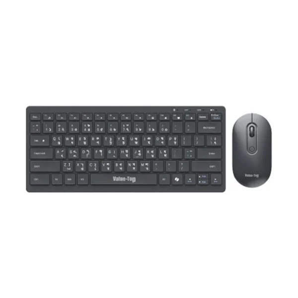 Value Top KMW1097 Black Wireless Keyboard & Mouse Combo with Bangla